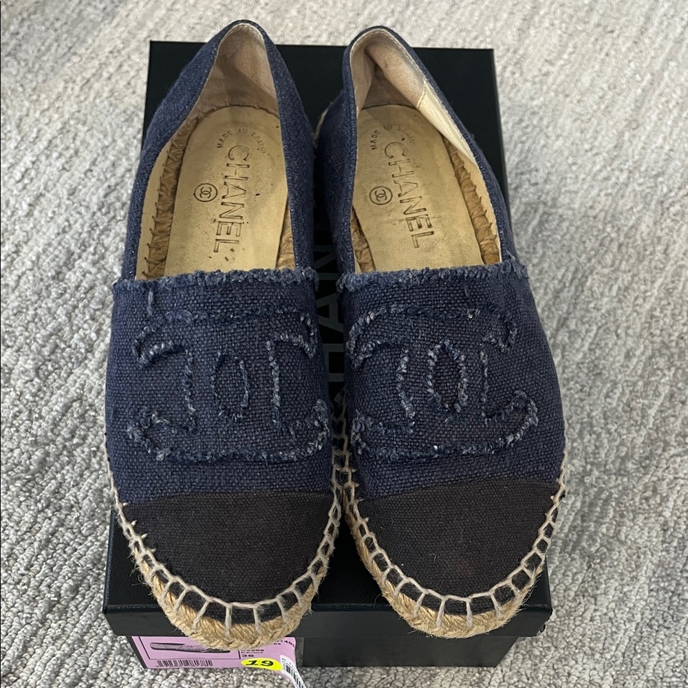 CHANEL Dark Blue Espadrilles